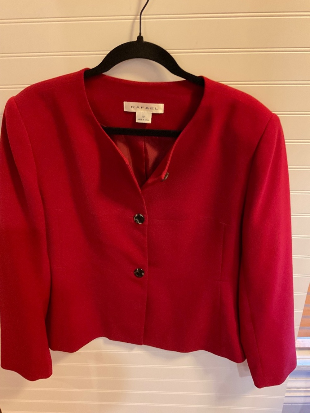 Rafael Red Tailored Button Front Blazer Jacket Women’s Size 12